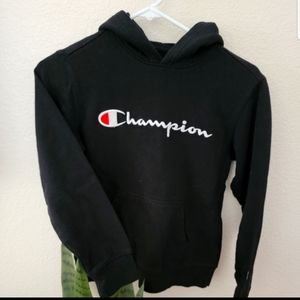 2 Sweatshirts- Champion Black Hoodie Medium - Hilfiger Medium